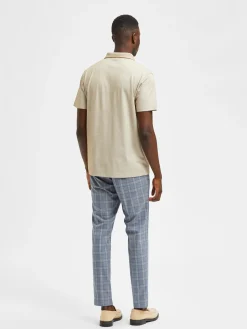 Selected Miesten Pikeepaita LEROY COOLMAX NOS VIILENTÄVÄ PIKEE Beige