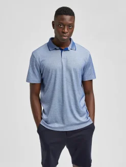 Selected Miesten Pikeepaita LEROY COOLMAX NOS VIILENTÄVÄ PIKEE Sininen