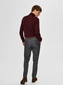 Selected, Miesten Pooloneule, Berg Roll Neck Viininpunainen