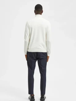 Selected, Miesten Pooloneule, Berg Roll Neck Valkoinen