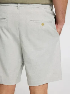 Selected miesten shortsit, REGULAR LEROY PLEAT SHORTS Vaaleanharmaa