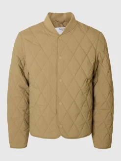 Selected miesten tikkitakki, ERIK QUILTED JACKET Beige