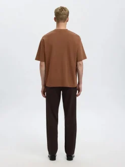 Selected miesten t-paita, LOOSE OSCAR SS O-NECK Soft Silt