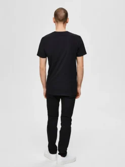 Selected, Miesten T-Paita, New Pima SS O-Neck Musta