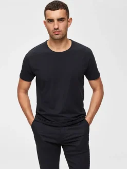 Selected Miesten T-paita, Pima Ss O-neck Musta