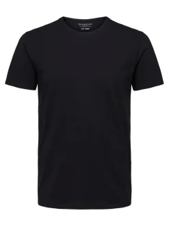 Selected Miesten T-paita, Pima Ss O-neck Musta