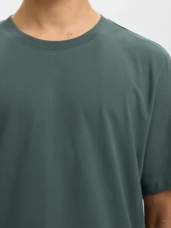 Selected miesten t-paita SLHATLAS SS O-Neck Tee, Balsam Green