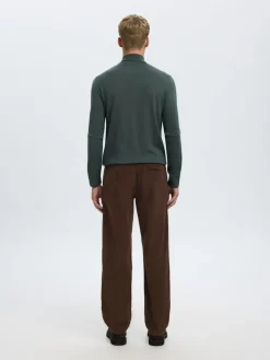 Selected miesten vakosamettihousut K STRAIGHT MILES CORD PANT NOS, ruskea