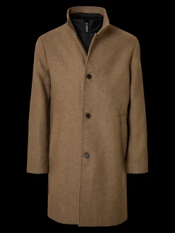 Selected miesten villakangastakki, SLHRAINAR WOOL BLEND COAT Fallen Rock