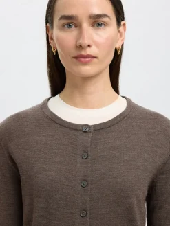 Selected naisten neuletakki, SLFTHEA LS KNIT MERINO CARDIGAN NOOS Delicioso