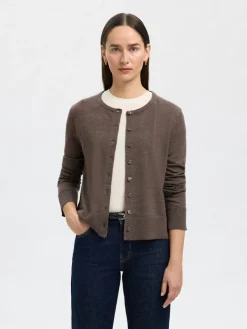 Selected naisten neuletakki, SLFTHEA LS KNIT MERINO CARDIGAN NOOS Delicioso