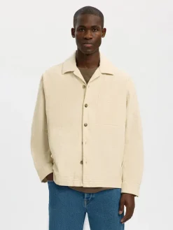 Selected paitatakki SLHRLXRAY Undyed Overshirt, Raw Cotton Undyed
