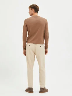 Selected pellavahousut, SLIM TAPE BRODY LINEN PANT Incense Mixed W. Oatmeal