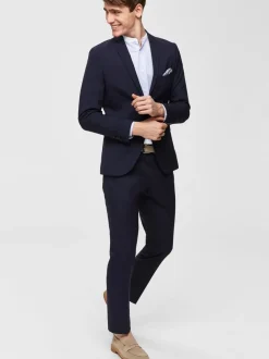 Selected Puvun Housut,One Logan Tummansininen