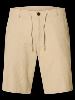 Selected shortsit, COMFORT BRODY LINEN SHORTS Incense Mixed W. Oatmeal