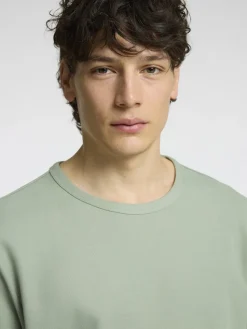 Selected t-paita, JOSEPH PIQUE SS O-NECK Vihreä