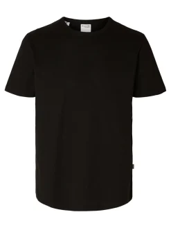 Selected t-paita, JOSEPH PIQUE SS O-NECK Musta