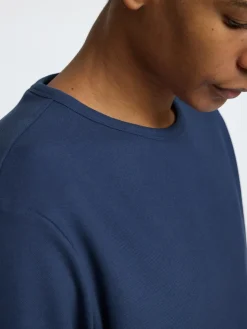 Selected t-paita, JOSEPH PIQUE SS O-NECK Indigo