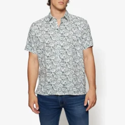 Signal miesten kauluspaita, HUBERT SI LIN STRAW Sininen Kuosi