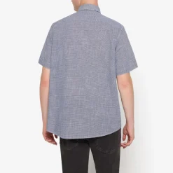 Signal miesten lyhythihainen kauluspaita, PITT STRUCTURE Sininen Kuosi