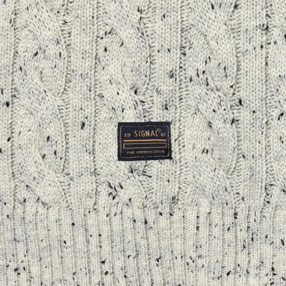 Signal miesten neulepusero KonstantinSi Cable Knit, luonnonvalkoinen