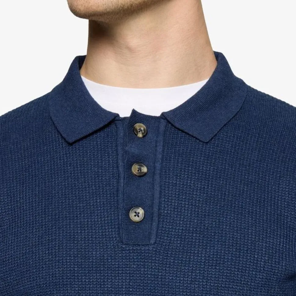Signal miesten neulepusero Klassi Structure Polo, tummansininen
