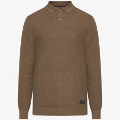 Signal miesten neulepusero Klassi Structure Polo, kaakaonruskea