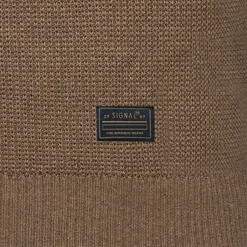 Signal miesten neulepusero Klassi Structure Polo, kaakaonruskea