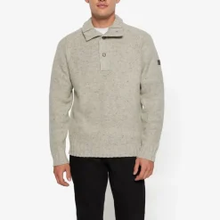 Signal Miesten Neulepusero, AMADEUSSI DONEGAL BUTTON Luonnonvalkoinen