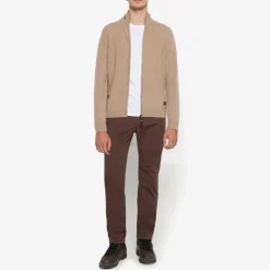 Signal Miesten Neuletakki, RUIS ZIP CARDIGAN LAMBSWOOL Beige