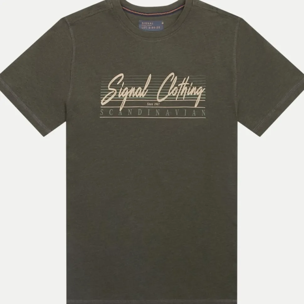 Signal Miesten T-Paita, K LIMASI FRONT PRINT TEE Armeijanvihreä