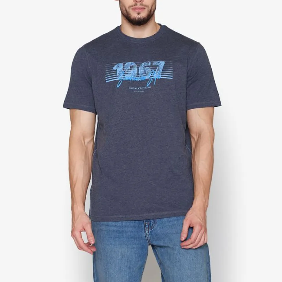 Signal Miesten T-Paita, K URBAN PRINT Tummansininen