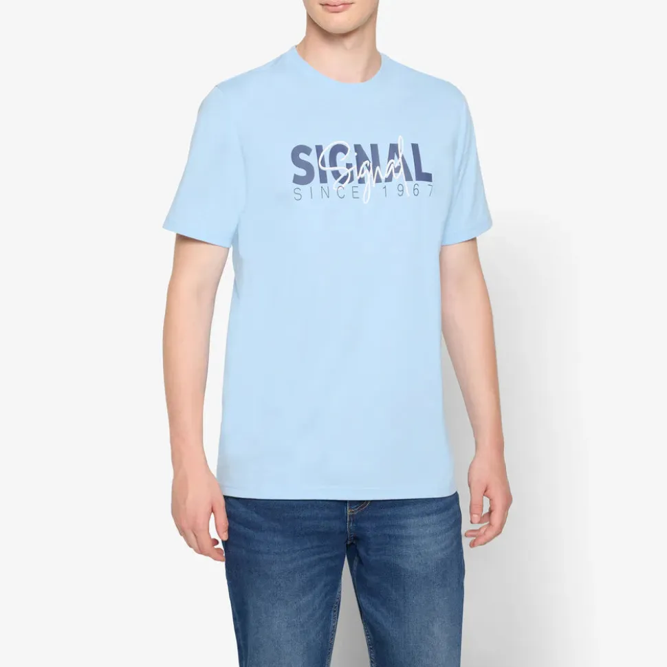 Signal miesten t-paita, OWEN PRINT TEE Vaaleansininen