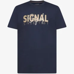 Signal miesten t-paita, OWEN PRINT TEE Tummansininen