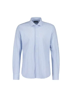 Sinnuu Miesten Kauluspaita TECHNICAL SHIRT STRIPE, MADE IN EUROPE Raidallinen Sininen