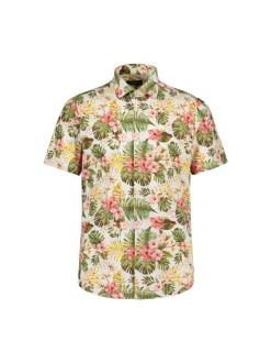 Sinnuu Miesten Kauluspaita, Technical Performance Shirt SS California, Vihreä Monivärinenkuosi