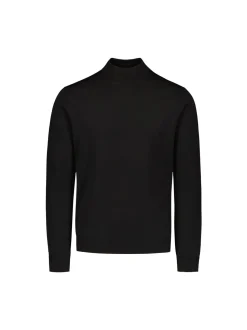 Sinnuu Miesten Neulepaita Turtle Neck Merino Musta