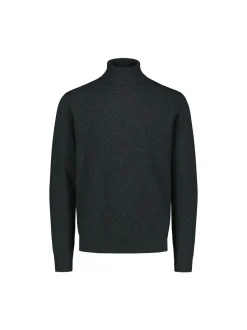 Sinnuu Miesten Neulepoolo ROLLNECK FINE MERINO WOOL MADE IN ITALY tummanharmaa