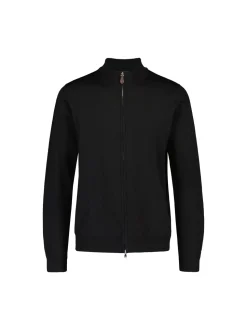 Sinnuu Miesten Neuletakki MERINO FULL ZIP TWO WAY ZIP Musta