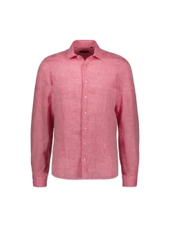Sinnuu Miesten Pellavapaita Sinnuu 100% Linen Shirt Fuksianpunainen