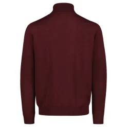 Sinnuu miesten pooloneule Rollneck Merino Wool Made in Italy, viininpunainen