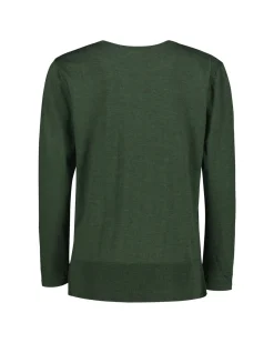 Sinnuu naisten neulepusero Laura merinoneule, tummanvihreä