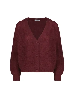 Sinnuu naisten neuletakki Sinnuu Candy Mohair Neuletakki, viininpunainen