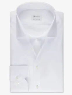 Stenströms Miesten Kauluspaita, SLIM LINE TWO FOLD SUPER COTTON SHIRT Valkoinen