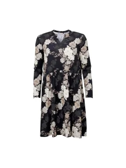 S.T.I naisten mekko GRETAN DRESS, musta kuosi