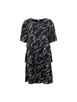 S.T.I. naisten mekko, JENA TRICOT DRESS Musta Kuosi