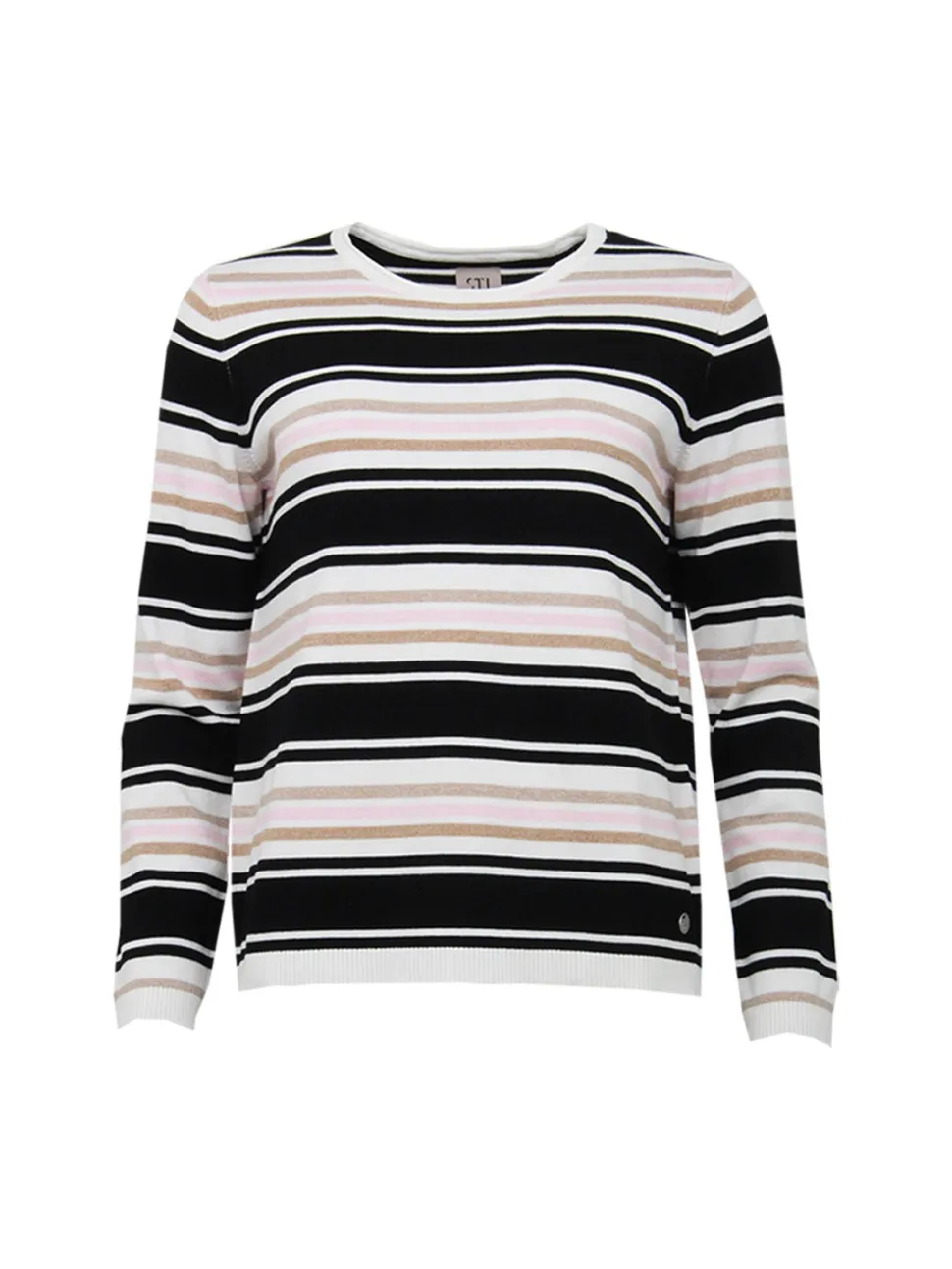 S.T.I naisten neulepusero Bess Stripe Knit, vaaleanpunainen raita