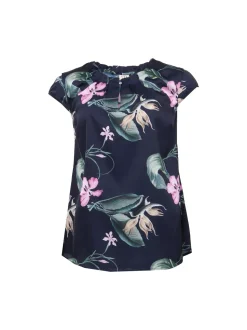 S.T.I naisten paita, KAIZA SATIN TOP Sininen Kuosi