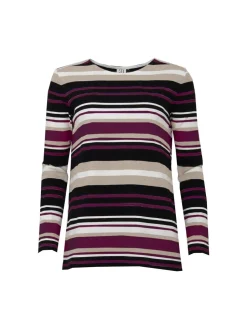 S.T.I naisten paita, SIRIANNA TRICOT Raidallinen Viininpunainen