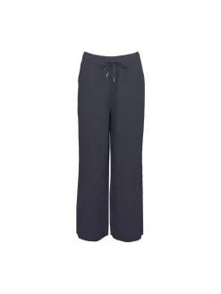 S.T.I naisten pellavahousut, ELVI LINEN PANTS 74CM Tummansininen